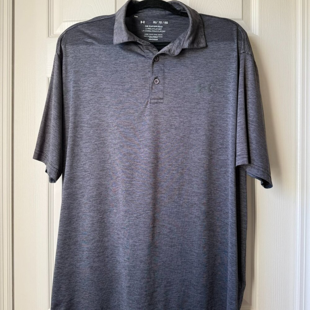 Under Armour Men's The Playoff Polo Heatgear Heather Gray Size XL